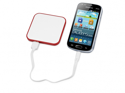 Портативное зарядное устройство Квадрум, 2600 mAh, красное