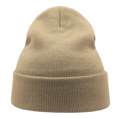 Шапка вязаная двойная Wind-S, бежевая