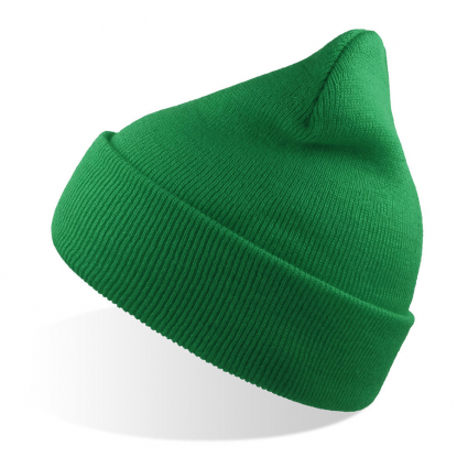 Шапка вязаная двойная Wind-S, зеленая