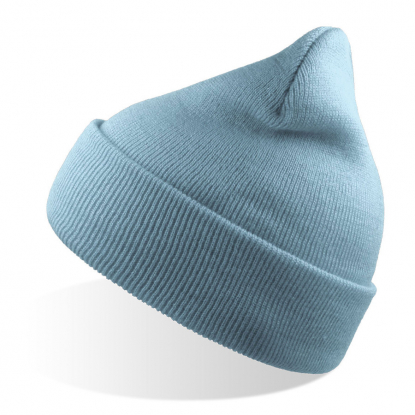Шапка вязаная двойная Wind-S, светло-голубая