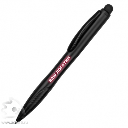 Ручка-стилус шариковая Light с подсветкой, красная гравировка