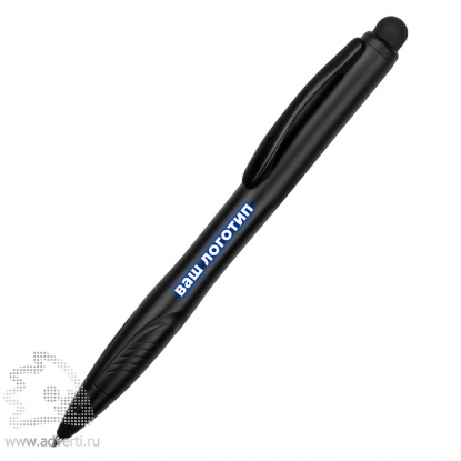 Ручка-стилус шариковая Light с подсветкой, синяя гравировка