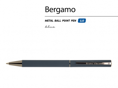 Ручка металлическая шариковая Bergamo, синяя