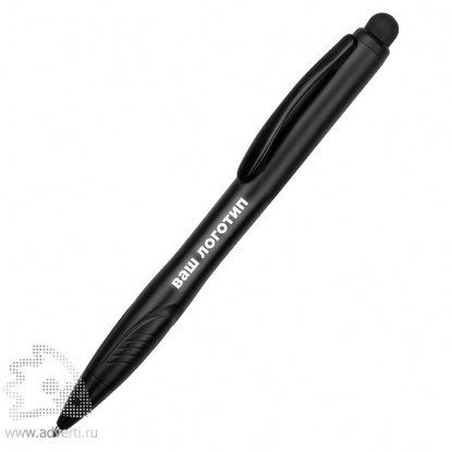 Ручка-стилус шариковая Light с подсветкой, белая гравировка