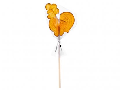 Леденец Петушок, со вкусом апельсина, желтый