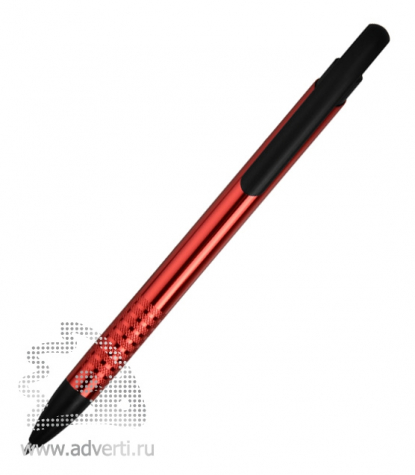 Ручка шариковая Аякс, красная, вид спереди