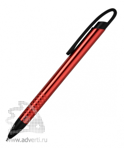Ручка шариковая Аякс, красная, вид сбоку