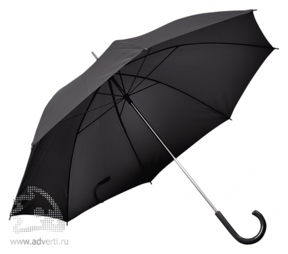 Зонт с пластиковой ручкой, механический, черный
