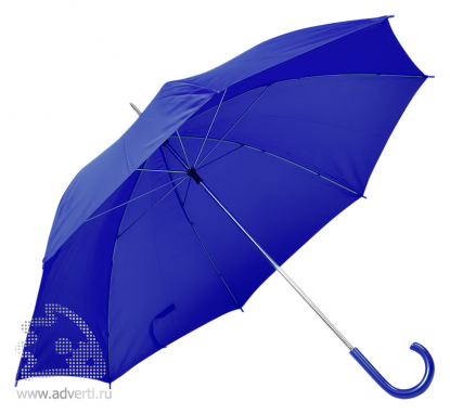 Зонт с пластиковой ручкой, механический, синий