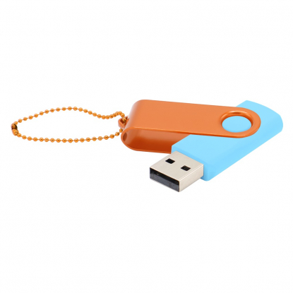 Флешка Designer To Go 2.0 USB, 16Gb, голубая с оранжевым