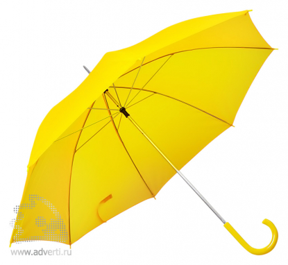 Зонт с пластиковой ручкой, механический, желтый