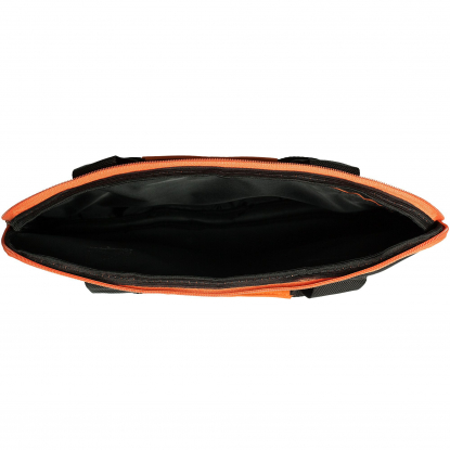 Конференц-сумка Unit Сontour, черная с оранжевым, в открытом виде