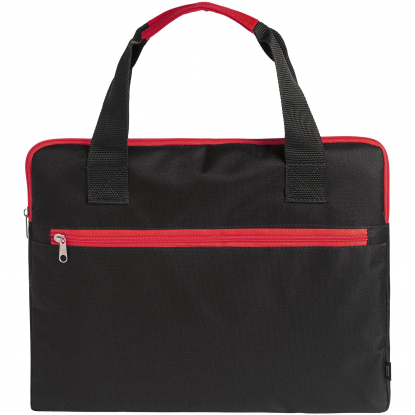 Конференц-сумка Unit Сontour, черная с красным, вид спереди