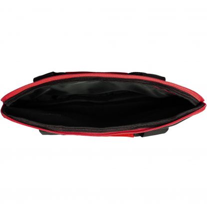 Конференц-сумка Unit Сontour, черная с красным, в открытом виде