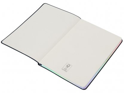 Блокнот А5 в гибкой обложке Fellini с голографическим срезом, темно-синий