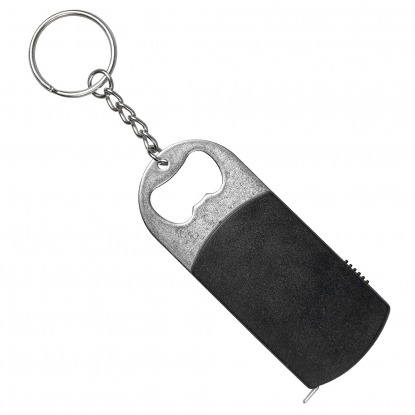 Брелок-открывашка с фонариком и рулеткой, 1 м, Tools Opener, черный