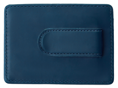 Картхолдер для двух карт и наличных денег с зажимом Crave, темно-синий