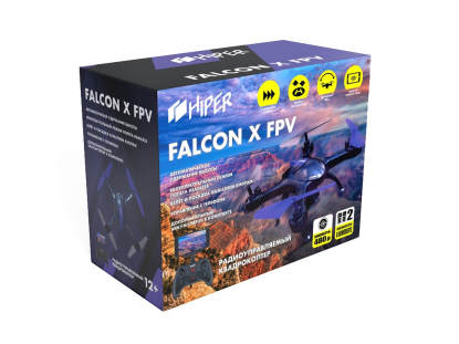 Радиоуправляемый квадрокоптер FALCON X FPV, коробка