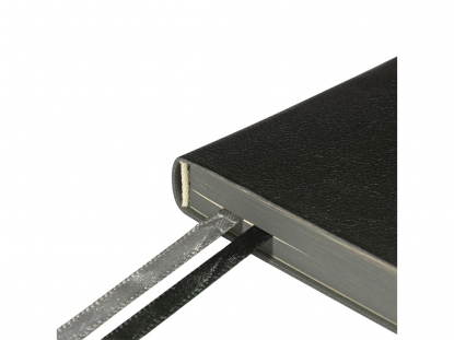 Ежедневник недатированный Boston с серым обрезом, черный