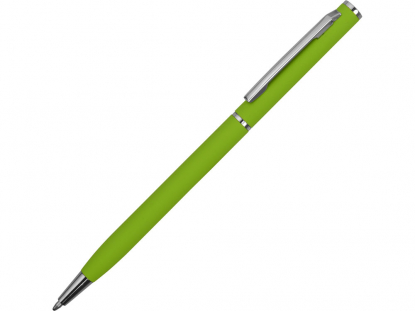 Ручка металлическая шариковая Атриум софт-тач, ярко-зеленая