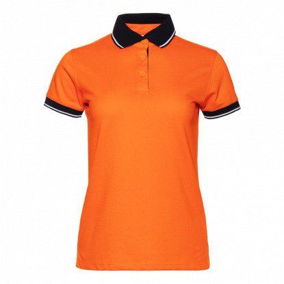 Рубашка поло Stan Contrast W, женская, оранжевая с черным