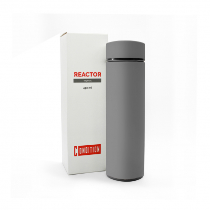 Термос Reactor s с датчиком температуры и покрытием софт тач, серый