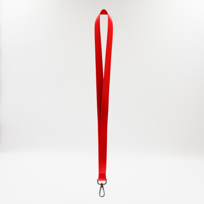 Лента для бейджа Flat, с карабином, красная