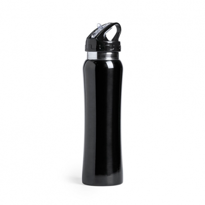 Бутылка для воды SMALY с трубочкой, черная