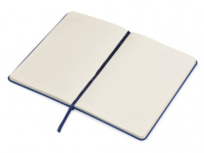Блокнот А5 Magnet soft-touch с магнитным держателем для ручки, синий, открытый