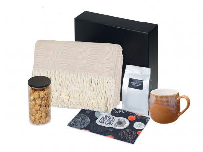 Подарочный набор Re:y. Haven с пледом, кружкой и чаем, оранжевый