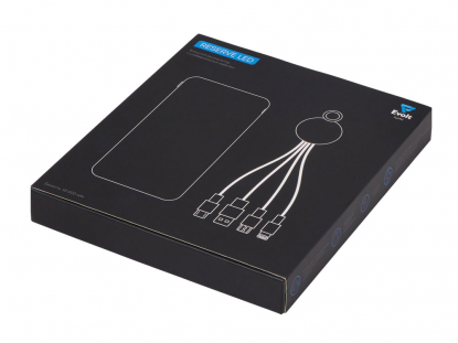 Набор из внешнего аккумулятора и универсального кабеля с подсветкой лого Reserve LED, 10000mAh, черный