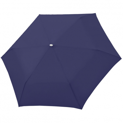 Зонт складной Carbonsteel Slim, темно-синий, купол