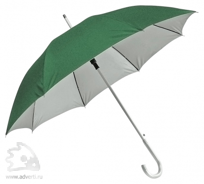 Зонт-трость с алюминиевой ручкой Silver, полуавтомат, зеленый
