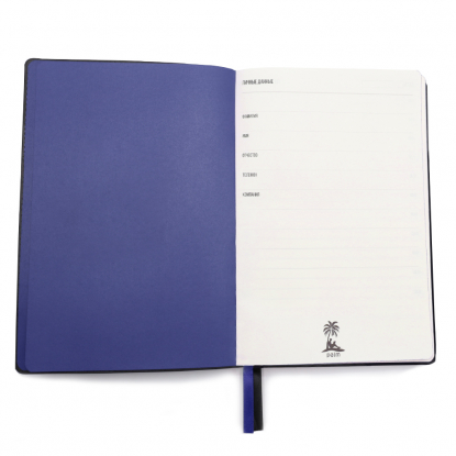 Ежедневник A5 недатированный Efemero в мягком переплёте, черный с темно-синим