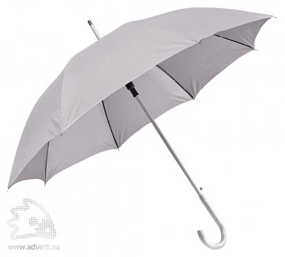 Зонт-трость с алюминиевой ручкой Silver, полуавтомат, серый