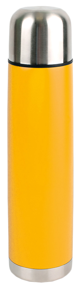 Термос Вотерлоо с серебристой крышкой, желтый