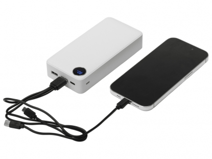 Внешний аккумулятор Mild Pro c быстрой зарядкой QC/PD, металлик soft-touch, 20 000 mAh, белый