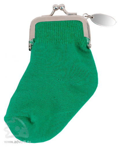 Кошелек-носок с шильдом Инвестиционный портфель, зеленый
