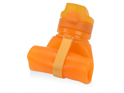Складная бутылка Твист, оранжевая, в сложенном виде