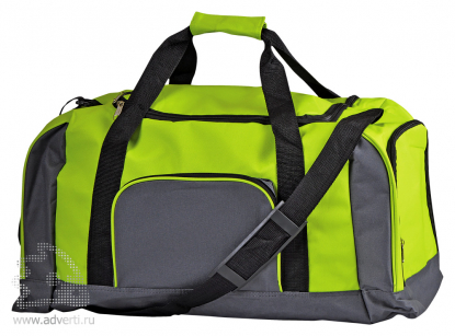 Дорожная сумка с одним отделением и тремя карманами, зеленая