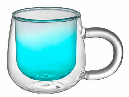 Кружка с двойными стенками и градиентом Fog, бирюзовая