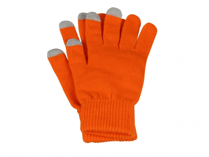Перчатки для сенсорного экрана Сет, оранжевые с серым
