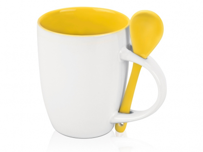 Кружка с ложкой Авеленго, желтая