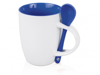 Кружка с ложкой Авеленго, голубая