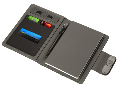 Подарочный набор Twilight, органайзер А5 с беспроводной зарядкой и металлическая шариковая ручка со светящимся логотипом