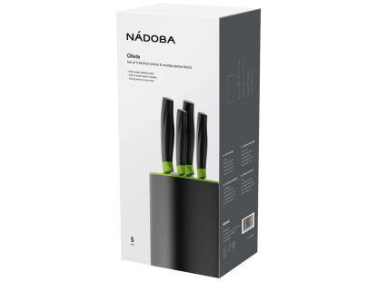 Набор из 4 кухонных ножей в универсальном блоке OLIVIA