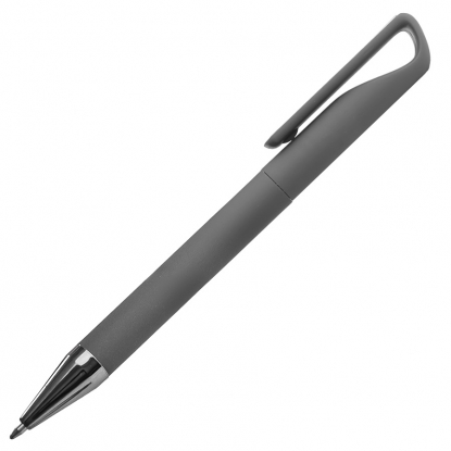 Ручка шариковая GLOSSY GUN с покрытием soft touch, серая