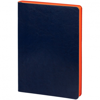 Ежедневник Slip, недатированный, синий с оранжевым, вид сбоку
