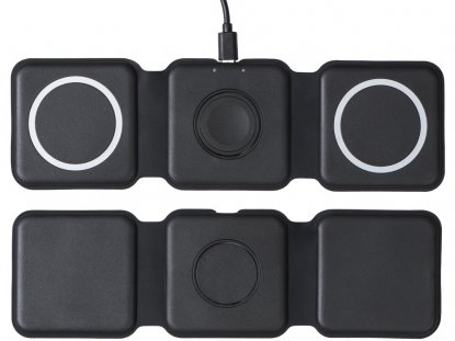 Беспроводное зарядное устройство 3-в-1 Road, 15 Вт, черное