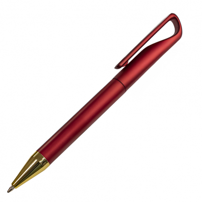 Ручка шариковая GLOSSY GOLD, красная